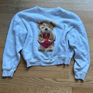 Grayson Threads White Crewneck with Teddy Bear Design